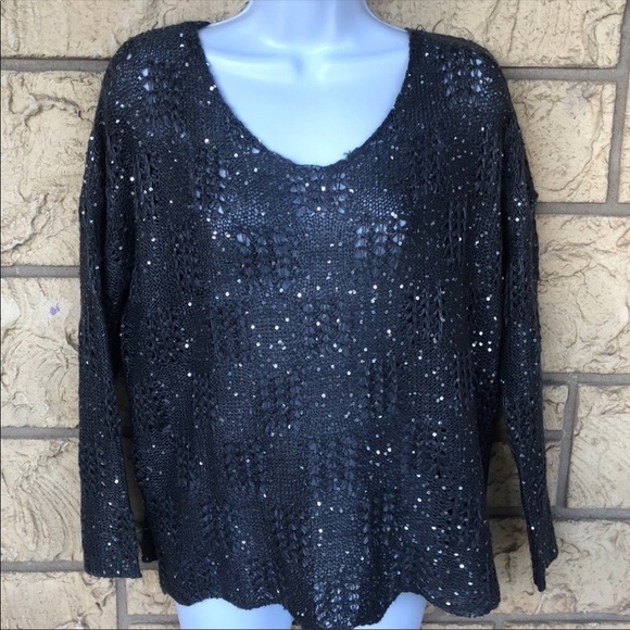 Charming Charlie Beach Sequin Over club Top oversize Size Small - Picture 2 of 9